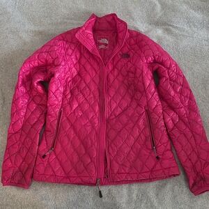 The North Face Jacket Womens Small Pink ThermoBall Quilted Zip Pockets Insulated